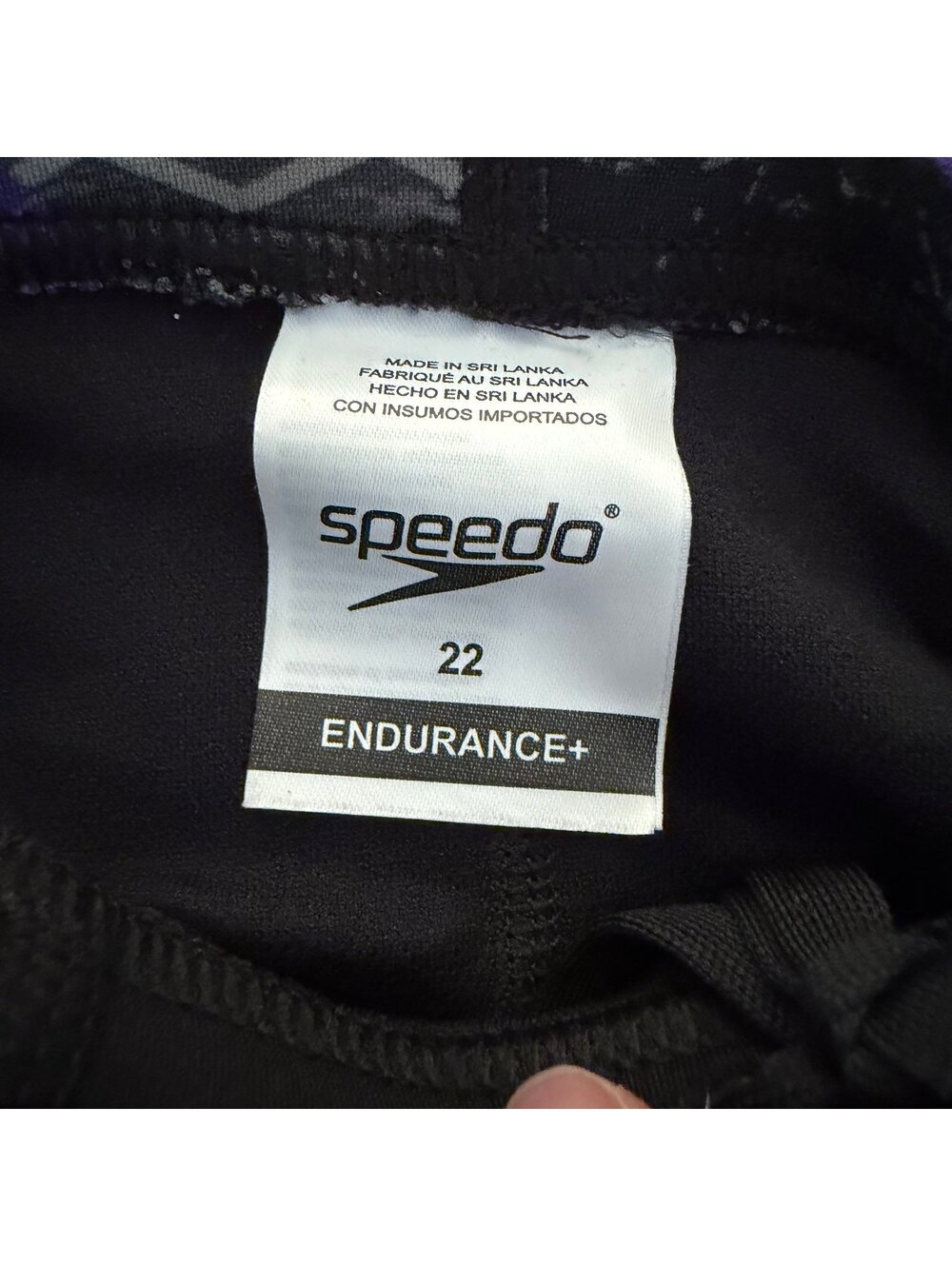 NWT Speedo Boys Youth 22 Ruse Blocks Endurance+ Swim Jammers Purple Black - Picture 2 of 5